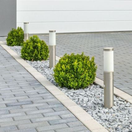 Utomhuslampa med sensor 1xE27/60W/230V IP44 45cm matt krom