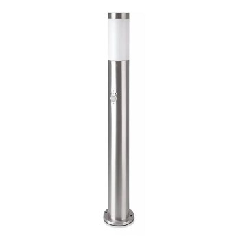 Utomhuslampa med sensor 1xE27/60W/230V IP44 80cm matt krom