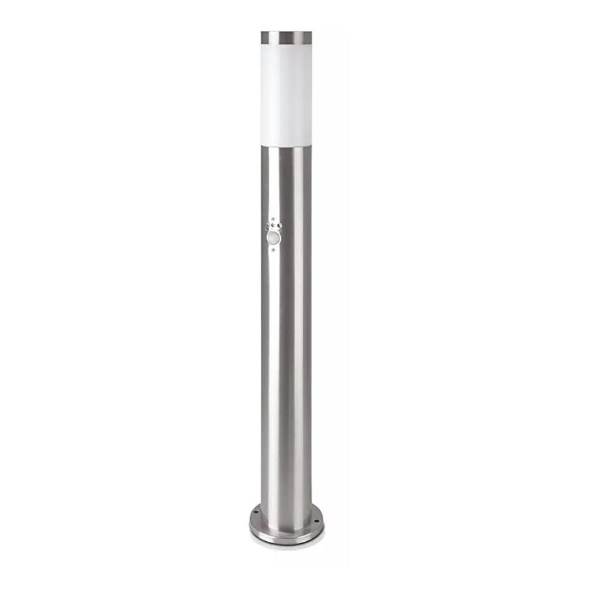 Utomhuslampa med sensor 1xE27/60W/230V IP44 80cm matt krom