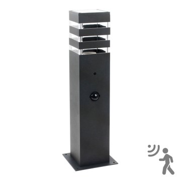 Utomhuslampa med sensor TEKSAS 1xE27/12W/230V IP44 44 cm antracit