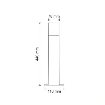 Utomhuslampa NEW YORK 1xE27/12W/230V IP44 44 cm antracit