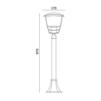 Utomhuslampa TEVIO 1xE27/60W/230V IP54 97 cm svart