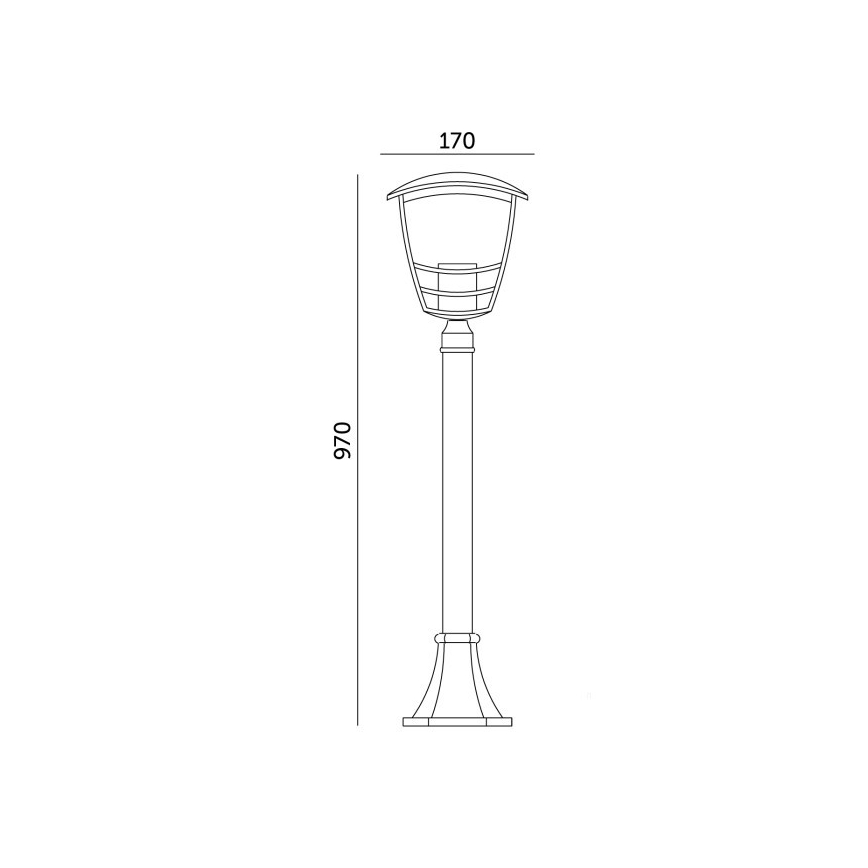 Utomhuslampa TEVIO 1xE27/60W/230V IP54 97 cm svart