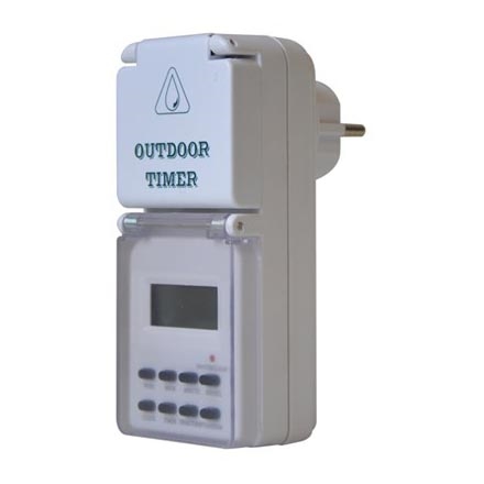 Utomhustimer digital veckovis 16A/230V IP44 200 mAh