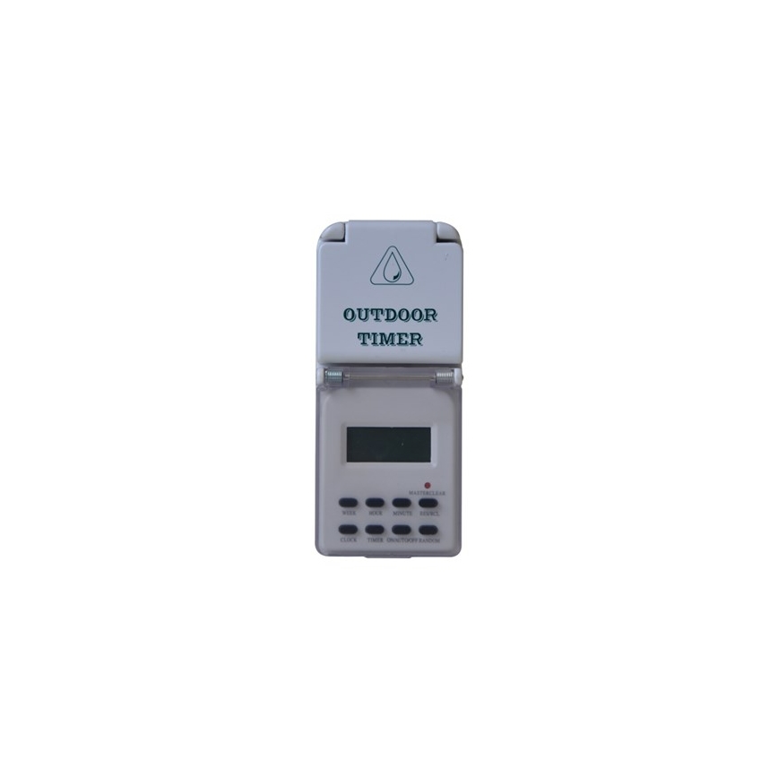 Utomhustimer digital veckovis 16A/230V IP44 200 mAh