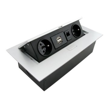 Uttag ledge 2x230V/2xUSB/1xRJ45