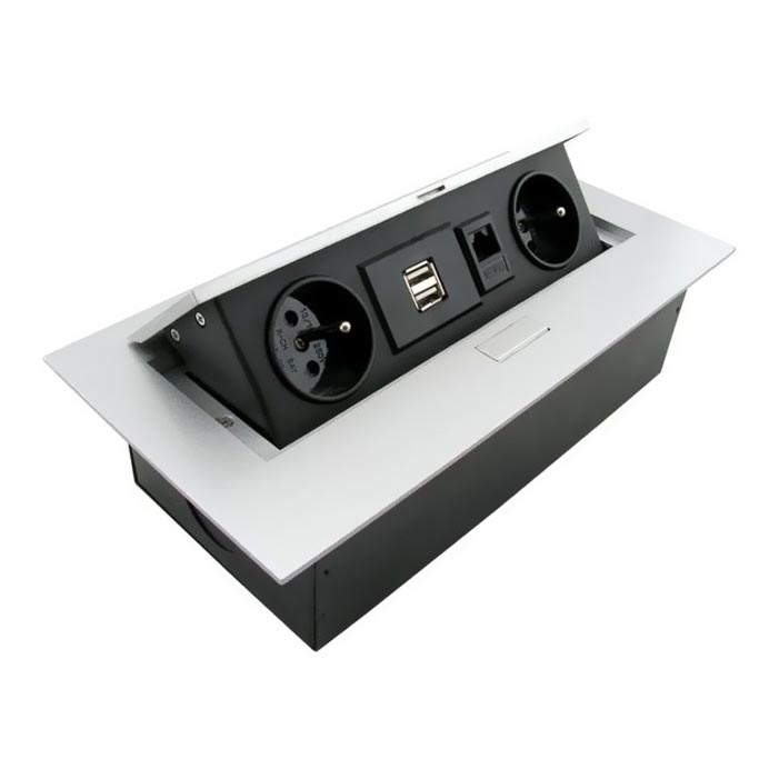 Uttag ledge 2x230V/2xUSB/1xRJ45
