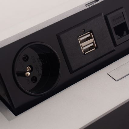 Uttag ledge 2x230V/2xUSB/1xRJ45