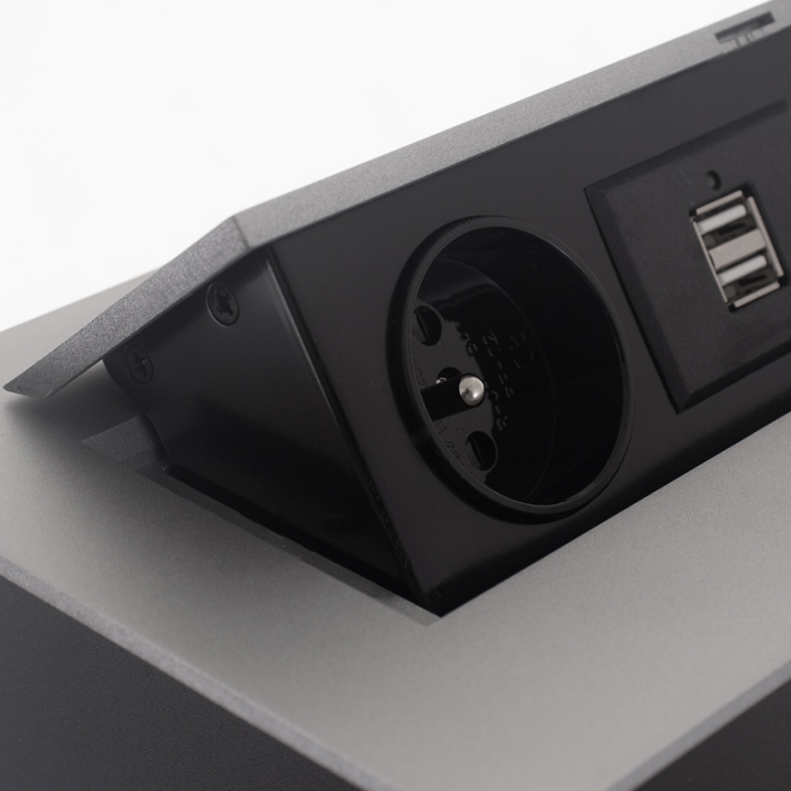 Uttag ledge 2x230V/2xUSB/1xRJ45