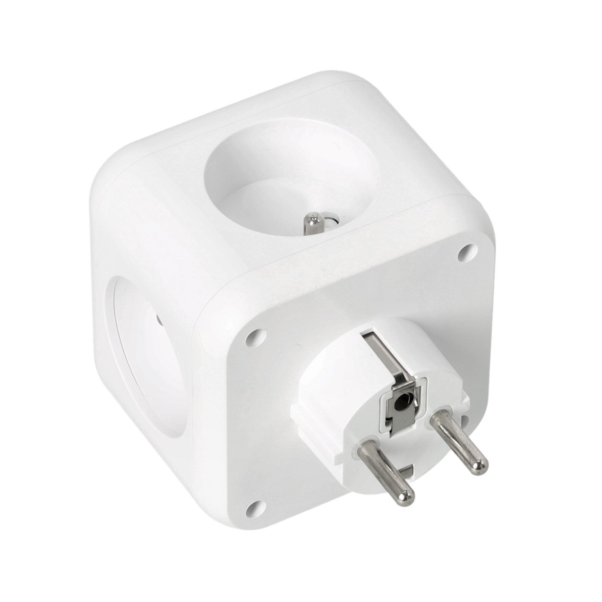 Uttagsdelare med strömbrytare LINEA 3x230V + 4xUSB A/C vit