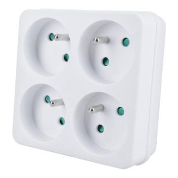 Uttagssplitter 4x 10A vit