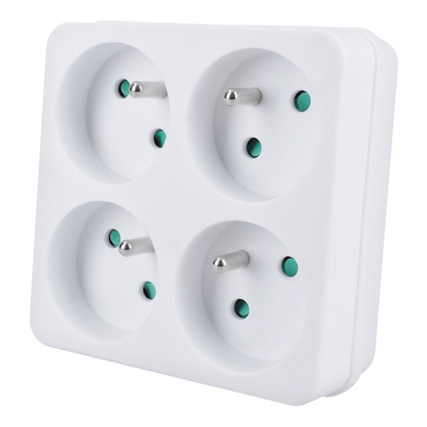 Uttagssplitter 4x 10A vit
