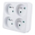 Uttagssplitter 4x 10A vit
