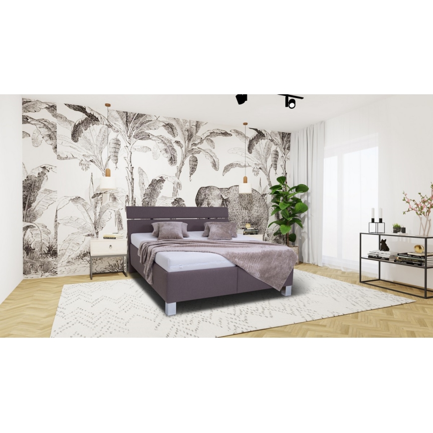 Vadderad säng med förvaringsutrymme utan madrass ALIS 180x200 cm brun