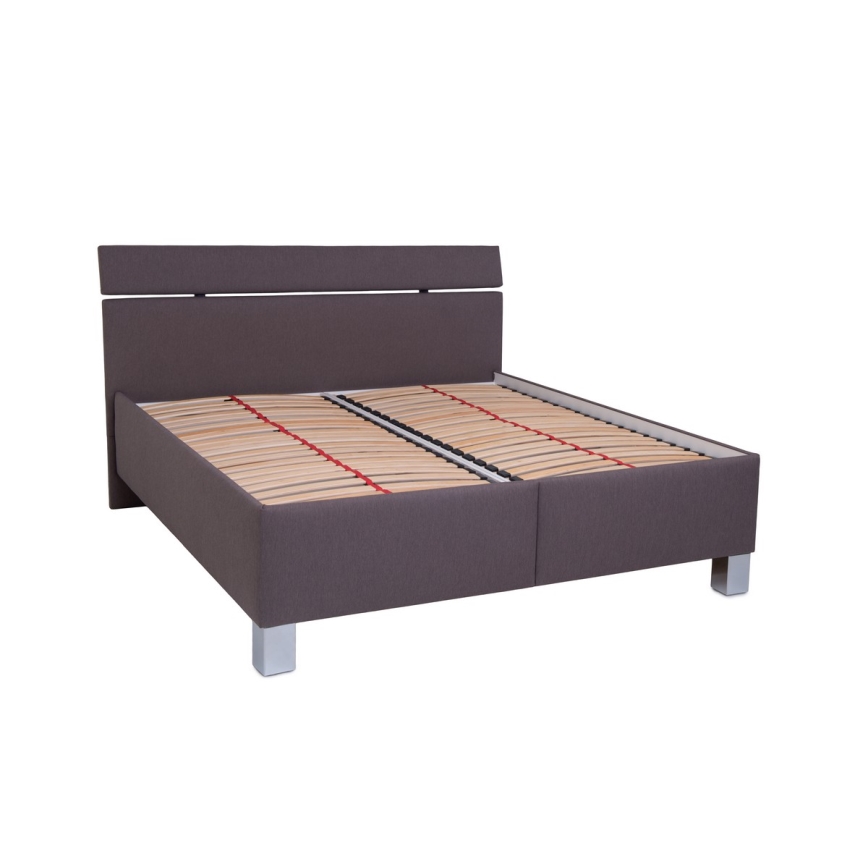 Vadderad säng med förvaringsutrymme utan madrass ALIS 180x200 cm brun
