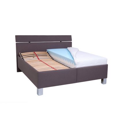 Vadderad säng med förvaringsutrymme utan madrass ALIS 180x200 cm brun