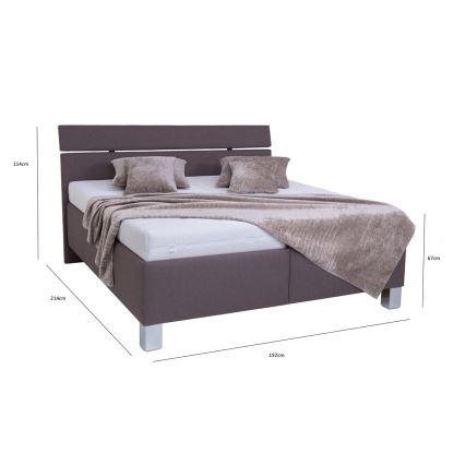 Vadderad säng med förvaringsutrymme utan madrass ALIS 180x200 cm brun