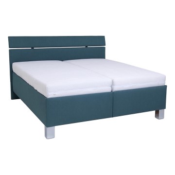 Vadderad säng med förvaringsutrymme utan madrass ALIS 180x200 cm petrol blue