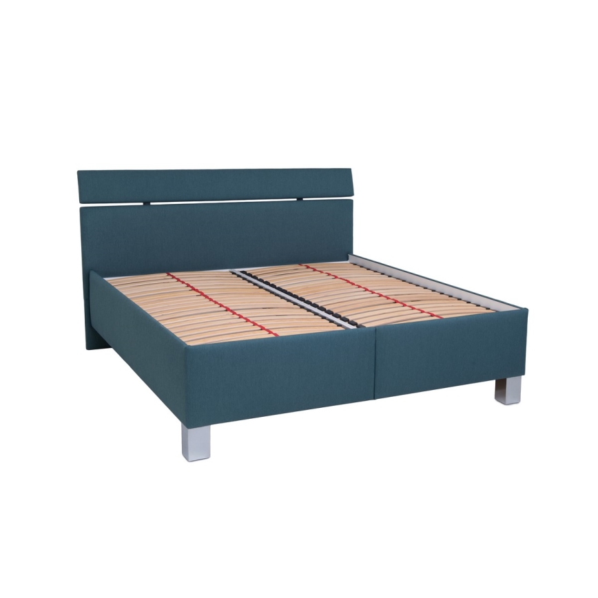 Vadderad säng med förvaringsutrymme utan madrass ALIS 180x200 cm petrol blue