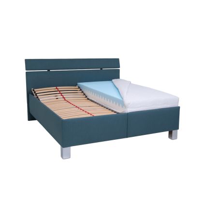 Vadderad säng med förvaringsutrymme utan madrass ALIS 180x200 cm petrol blue