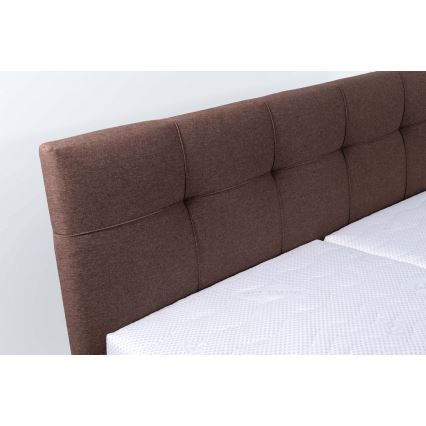 Vadderad säng med förvaringsutrymme utan madrass MARIA 160x200 cm brun