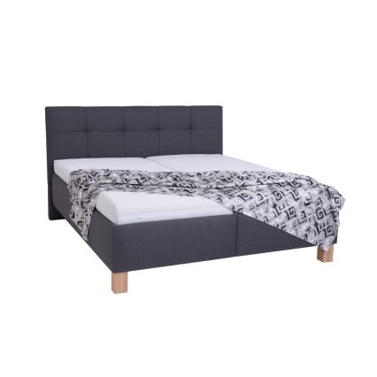 Vadderad säng med förvaringsutrymme utan madrass MARIA 160x200 cm grå