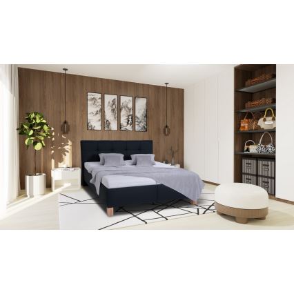 Vadderad säng med förvaringsutrymme utan madrass MARIA 180x200 cm antracit
