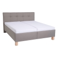 Vadderad säng med förvaringsutrymme utan madrass MARIA 180x200 cm taupe