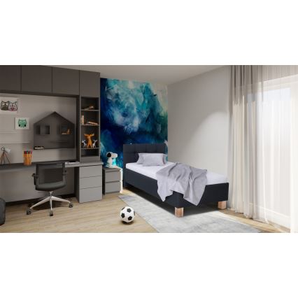 Vadderad säng med förvaringsutrymme utan madrass MARIA ONE 90x200 cm antracit