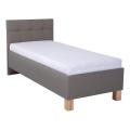 Vadderad säng med förvaringsutrymme utan madrass MARIA ONE 90x200 cm taupe