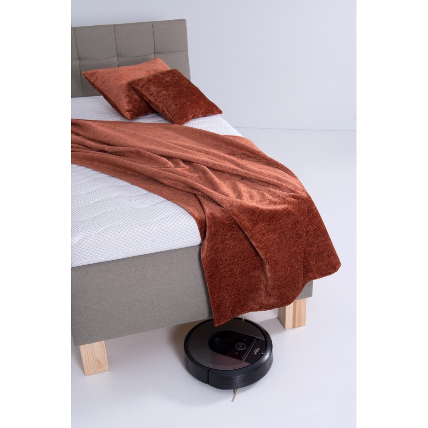 Vadderad säng med förvaringsutrymme utan madrass MARIA ONE 90x200 cm taupe
