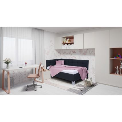 Vadderad säng med förvaringsutrymme utan madrass MARIA PETITE 120x200 cm antracit