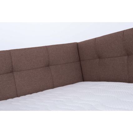 Vadderad säng med förvaringsutrymme utan madrass MARIA PETITE 120x200 cm brun