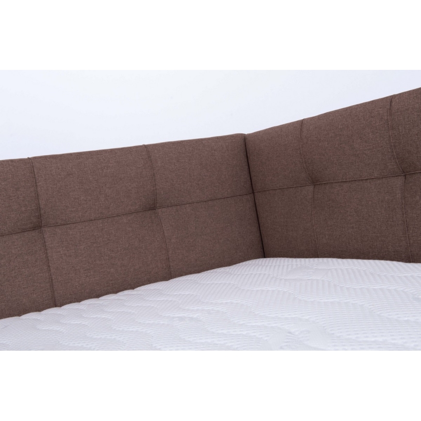 Vadderad säng med förvaringsutrymme utan madrass MARIA PETITE 120x200 cm brun