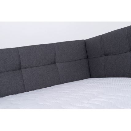 Vadderad säng med förvaringsutrymme utan madrass MARIA PETITE 120x200 cm grå