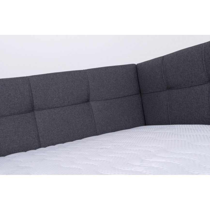 Vadderad säng med förvaringsutrymme utan madrass MARIA PETITE 120x200 cm grå