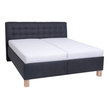 Vadderad säng med förvaringsutrymme utan madrass VIOLET 160x200 cm antracit