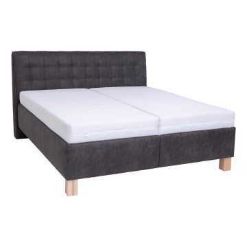 Vadderad säng med förvaringsutrymme utan madrass VIOLET 160x200 cm mörk