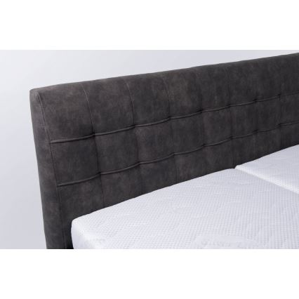 Vadderad säng med förvaringsutrymme utan madrass VIOLET 160x200 cm mörk