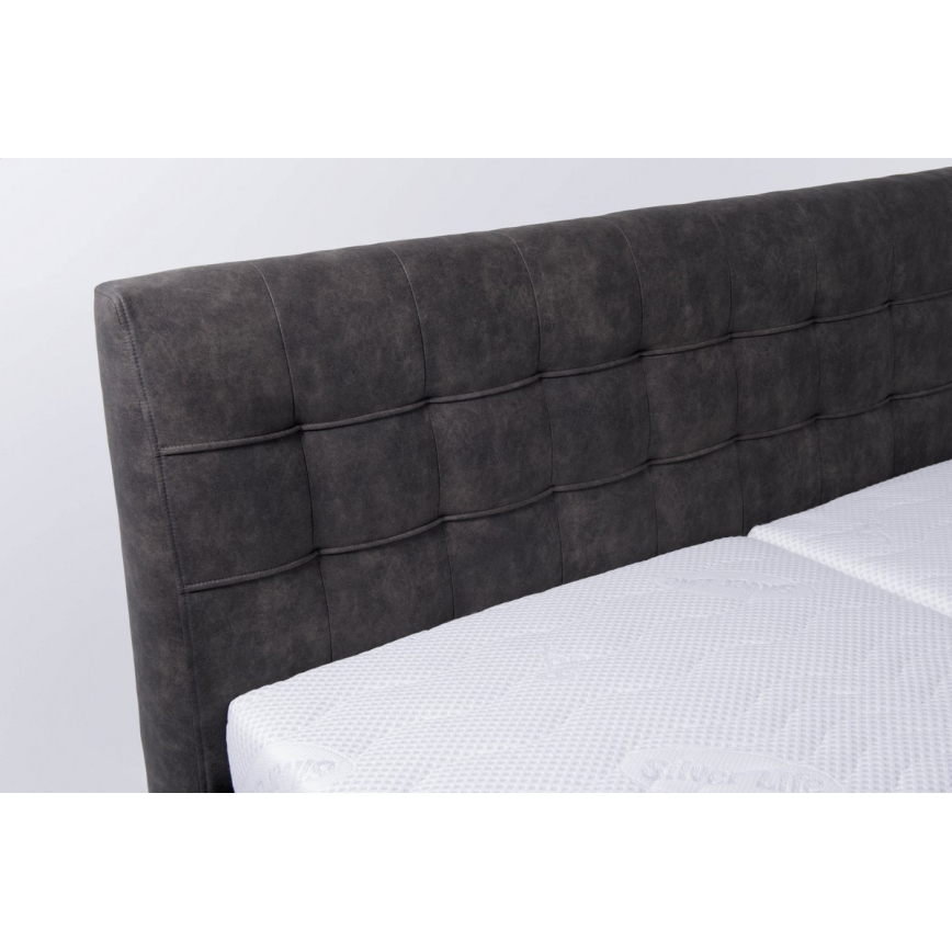 Vadderad säng med förvaringsutrymme utan madrass VIOLET 160x200 cm mörk