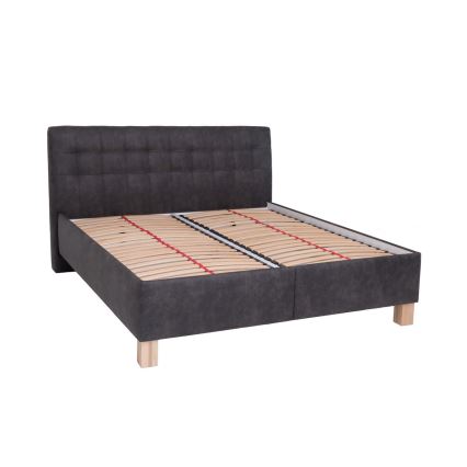 Vadderad säng med förvaringsutrymme utan madrass VIOLET 160x200 cm mörk