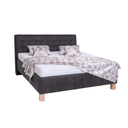 Vadderad säng med förvaringsutrymme utan madrass VIOLET 160x200 cm mörk
