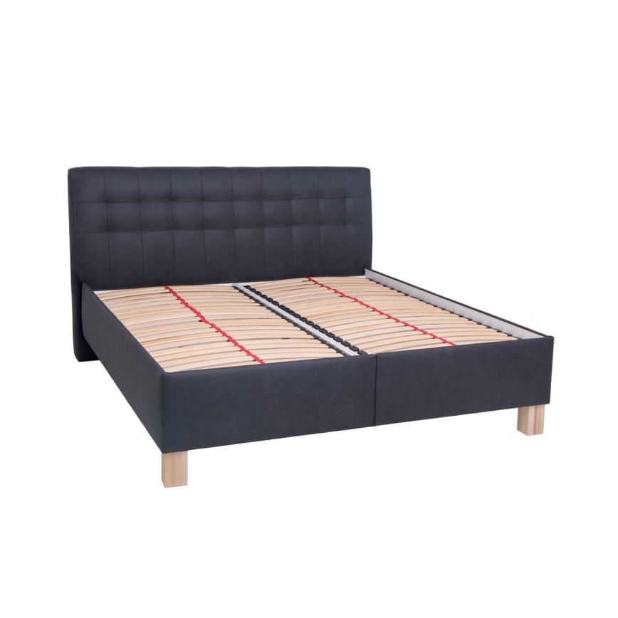 Vadderad säng med förvaringsutrymme utan madrass VIOLET 180x200 cm antracit