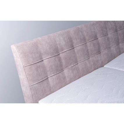 Vadderad säng med förvaringsutrymme utan madrass VIOLET 180x200 cm beige