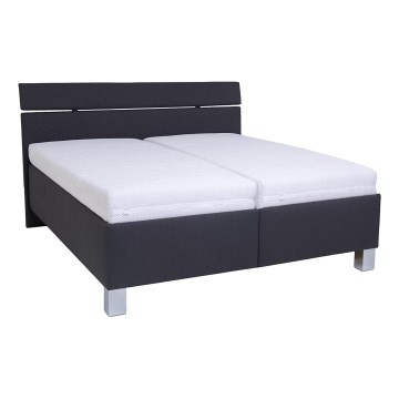 Vadderad säng med madrass och förvaringsutrymme ALIS 180x200 cm antracit