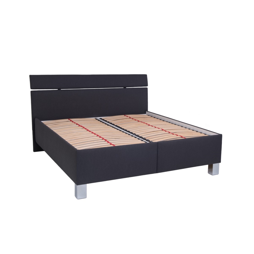 Vadderad säng med madrass och förvaringsutrymme ALIS 180x200 cm antracit