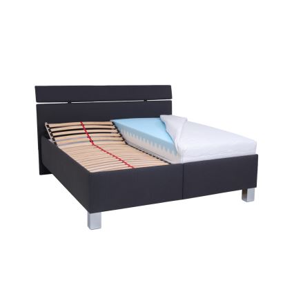 Vadderad säng med madrass och förvaringsutrymme ALIS 180x200 cm antracit
