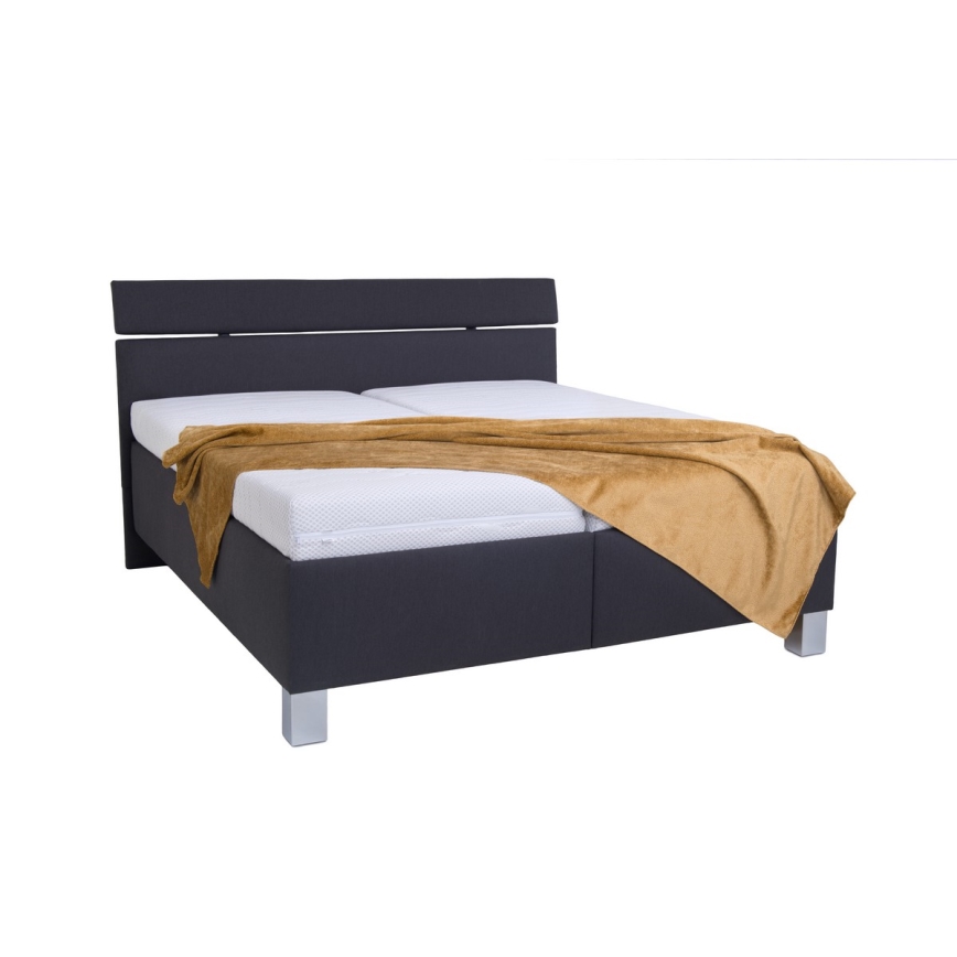 Vadderad säng med madrass och förvaringsutrymme ALIS 180x200 cm antracit