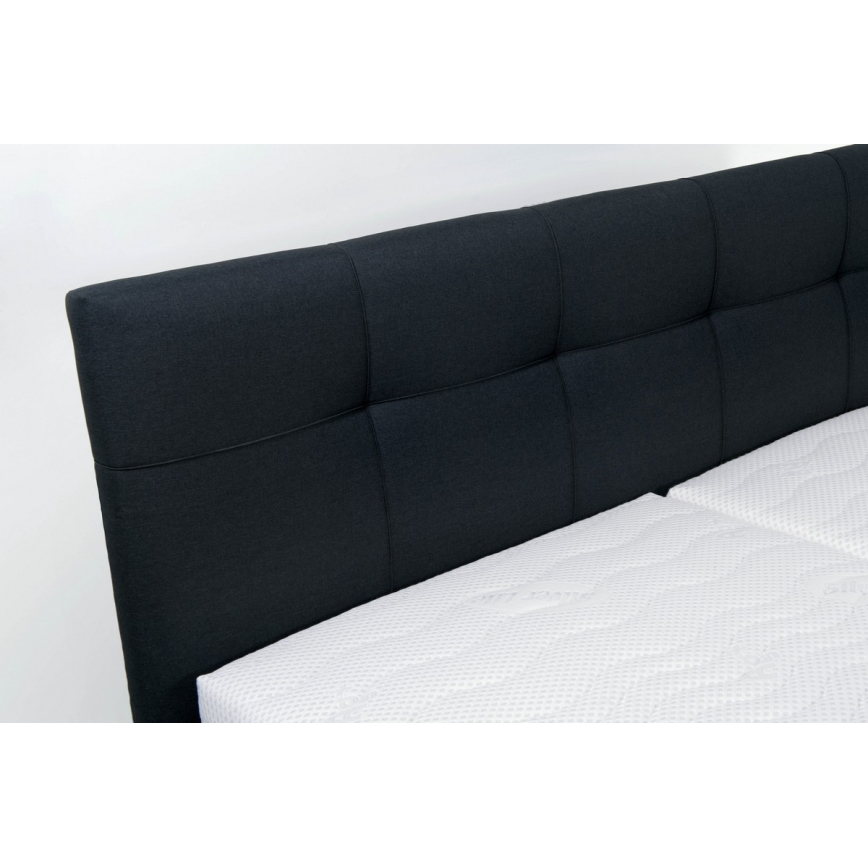 Vadderad säng med madrass och förvaringsutrymme MARIA 160x200 cm antracit