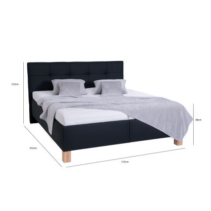 Vadderad säng med madrass och förvaringsutrymme MARIA 160x200 cm antracit